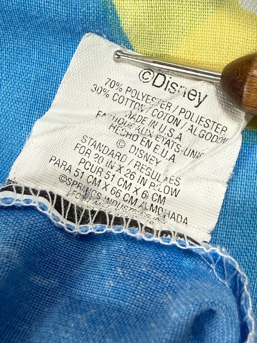VINTAGE DISNEY Winnie The Pooh Standard Pillowcase Reversible USA 90s Classic